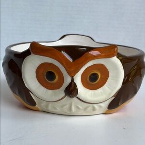 Better Homes and Gardens Owl Ceramic Bowl Candy Dish Serving Dish Brown & Orange